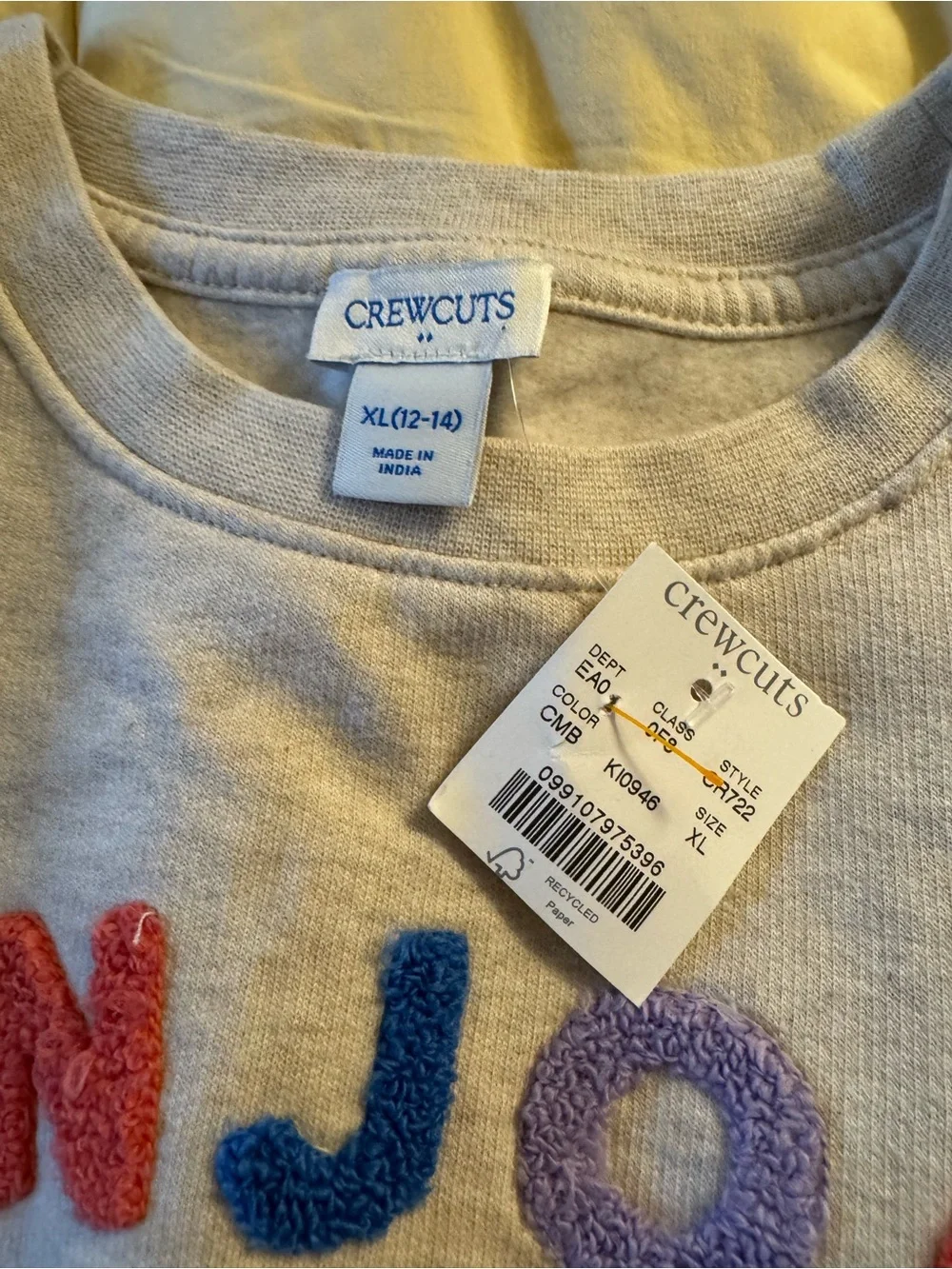 crewcuts sweatshirt size 12/14 NWT